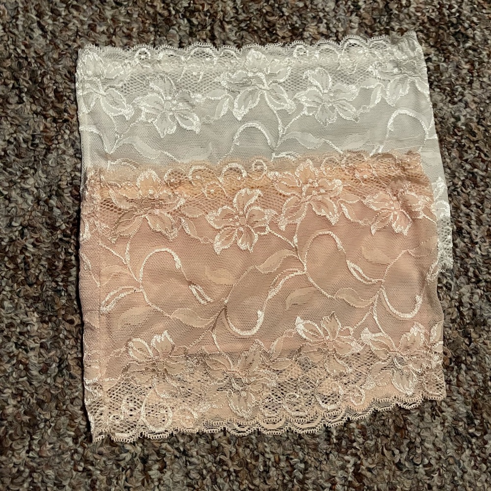 2 New bandeaus beige/white